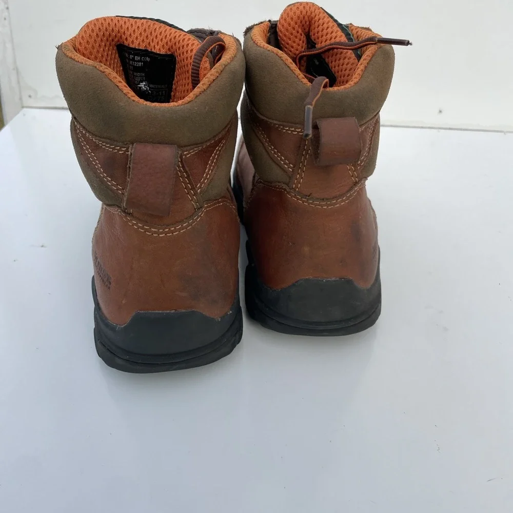 Hytest Men's Waterproof Steel Toed Leather Work Safety Boots Size M11 Brown